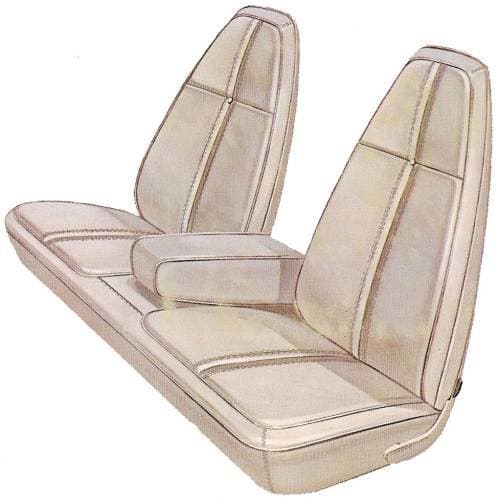Mopar Seat Covers 1971 Plymouth Barracuda & Cuda Standard Style  Front Split Bench with Center Armrest