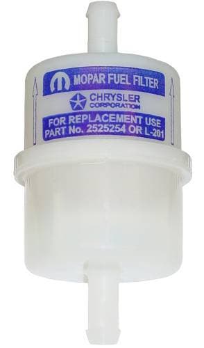 1963-1967 & 1968 Super Stock Mopar Gas Plastic 5/16" Fuel Filters Dark Blue logo