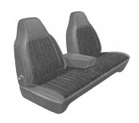 Mopar Seat Covers 1973 Dart Swinger, Dart Custom 4-dr & Scamp Front Split Bench with Center Armrest