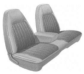 Mopar Seat Covers 1973 Charger SE B body Front Split Bench with Center Armrest