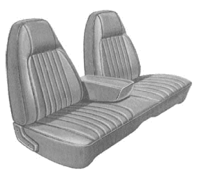 Mopar Seat Covers 1974 Charger SE  Front Split Bench with Center Armrest