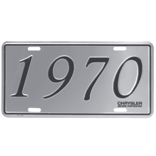 1970 Chrysler, Plymouth, Dodge License Plate 